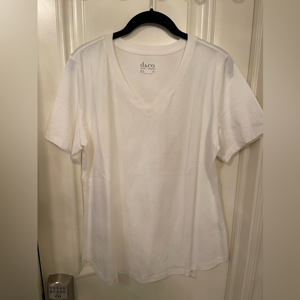 DENIM & CO COTTON/SPANDEX TEE